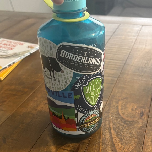 Teal Narrow Mouth Nalgene Water Bottle with Stickers - 32 Oz - Picture 6 of 7